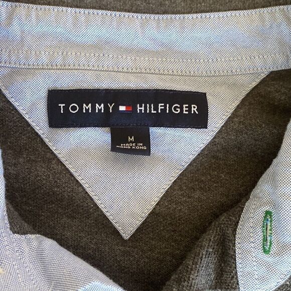 TOMMY HILFIGER 1985 MOULINE LONG SLEEVE MEN'S POLO SHIRT - Picture 6 of 8